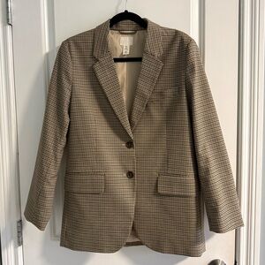 H&M Tan Houndstooth Blazer